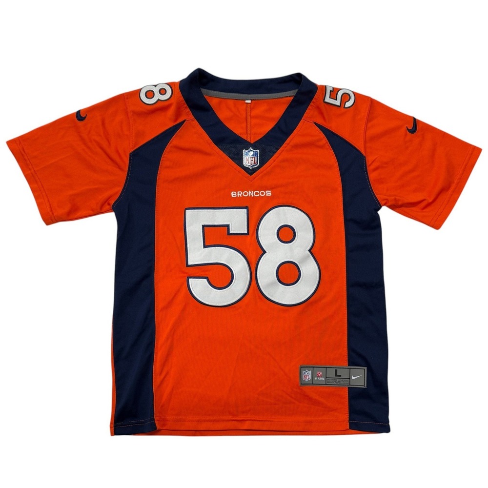 Nike Denver Broncos Von Miller 58 Kids Jersey Orange Blue Youth Large